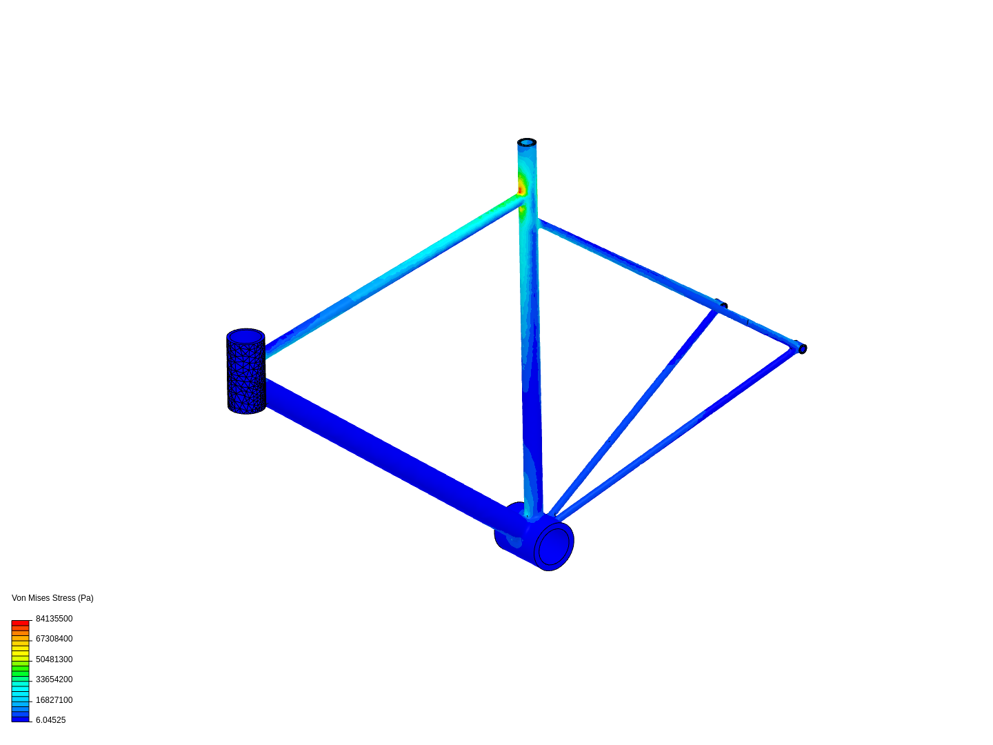 Stress analysis of bicycle frame image