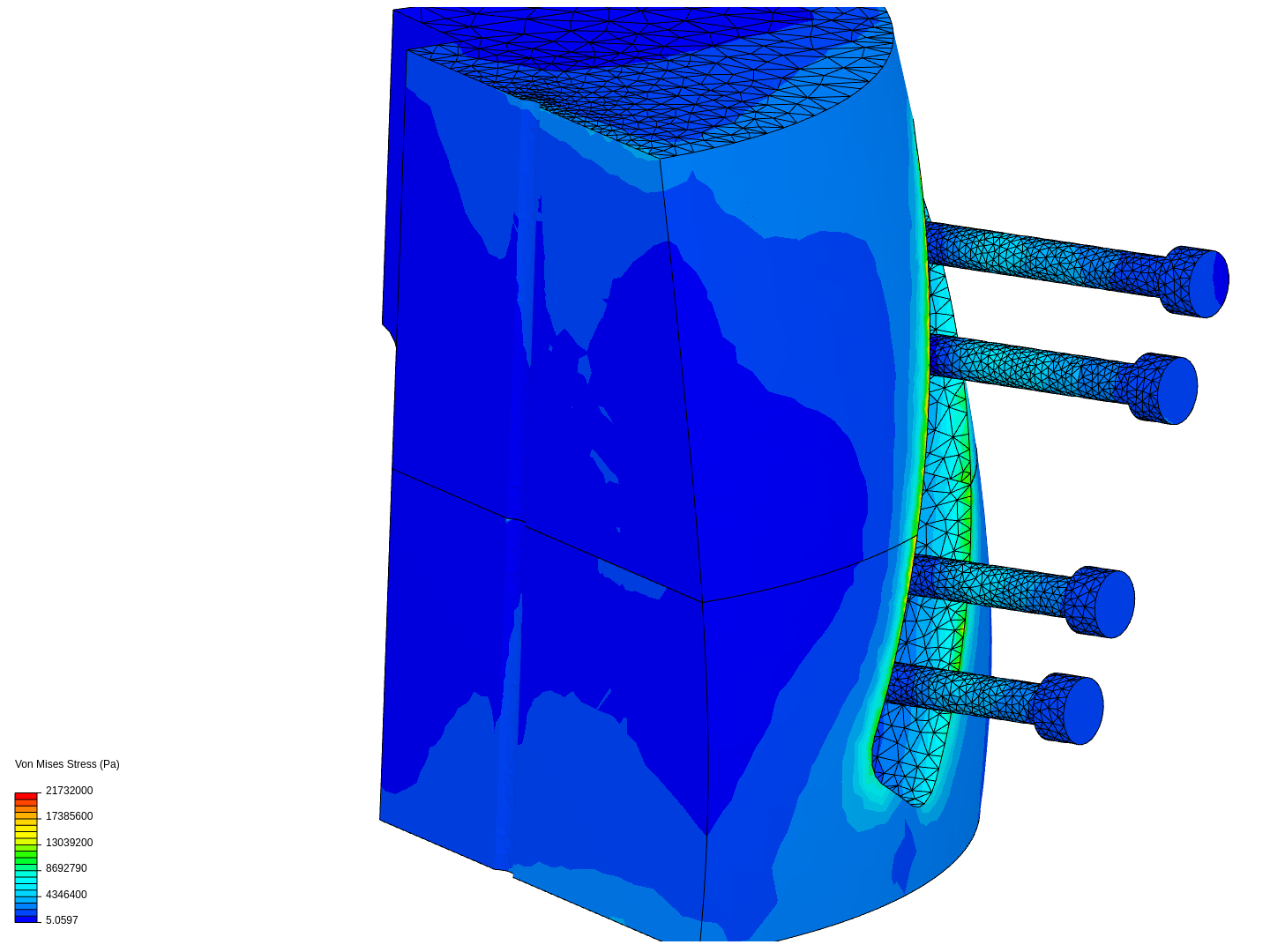 3 bladed hub/blade FEA image