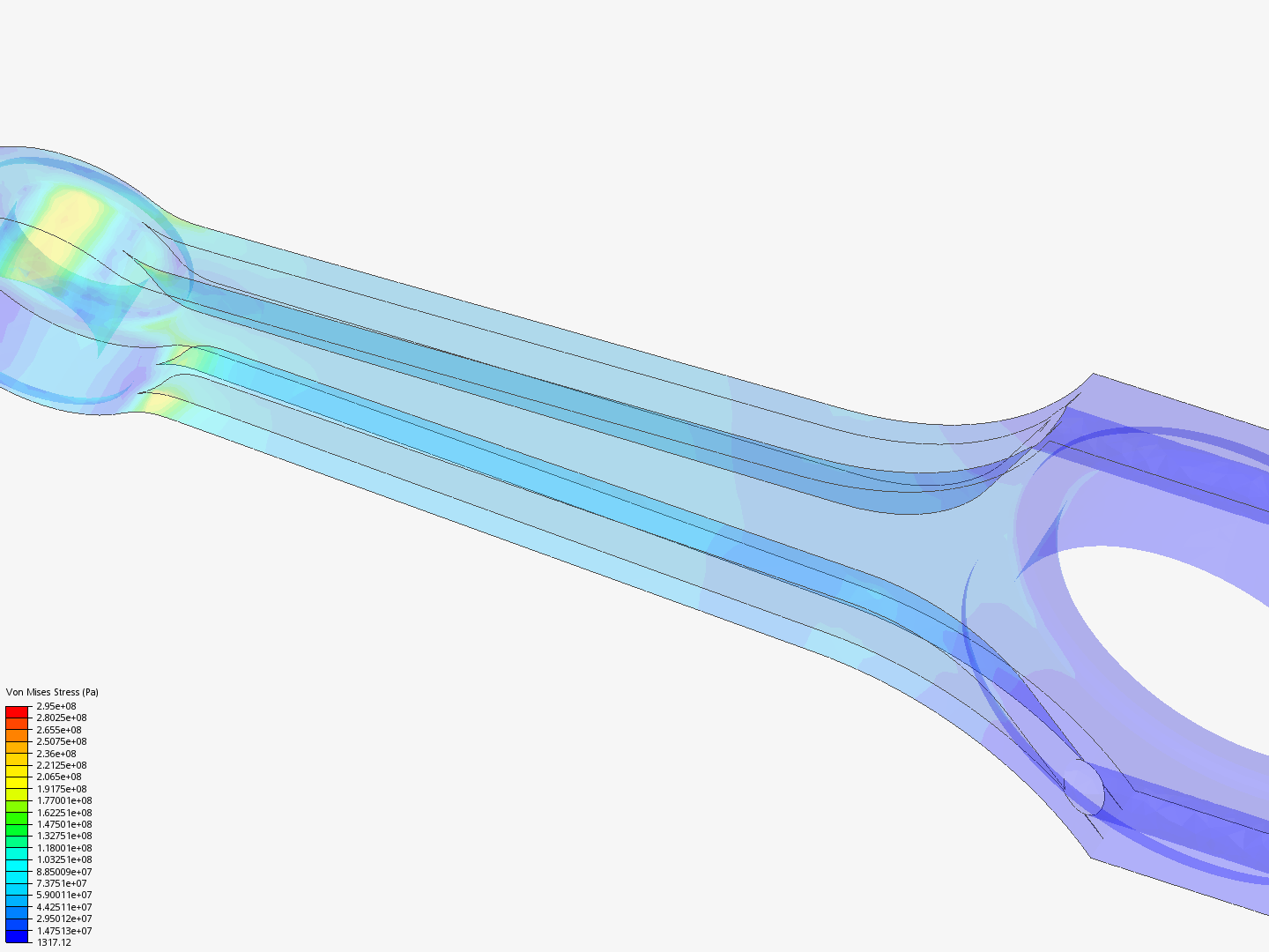 Connecting rod static analysis image