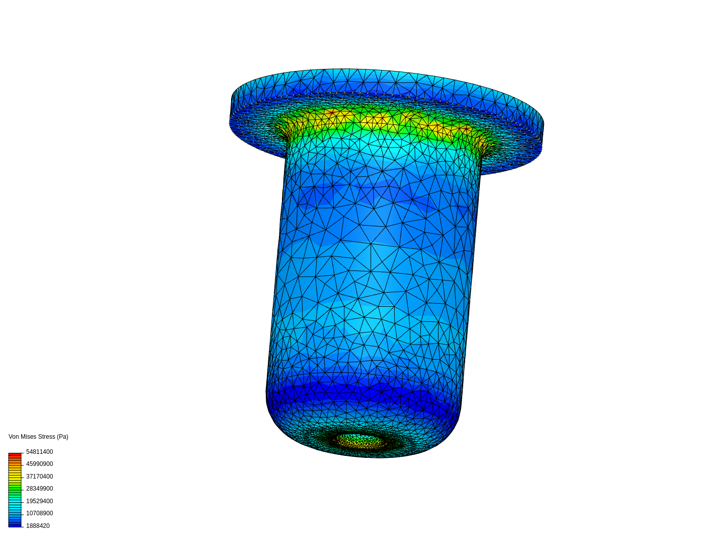 Deep drawn cup static strenght analysis image