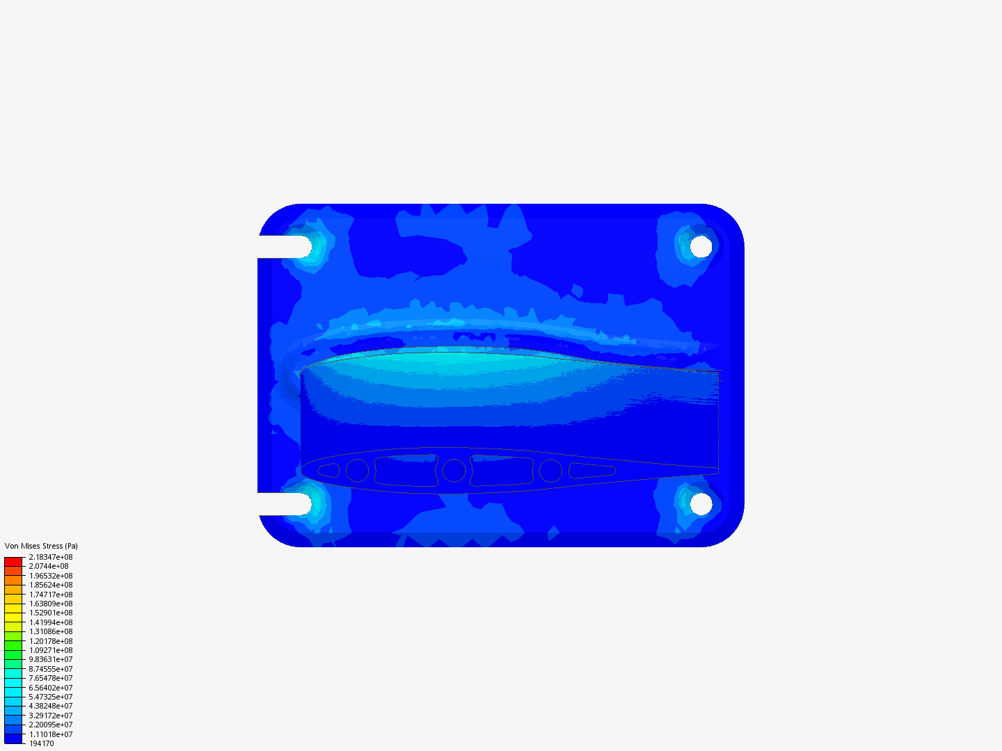 Top Plate analysis for RS:Flight Alu Foil Mast with bolt preload image