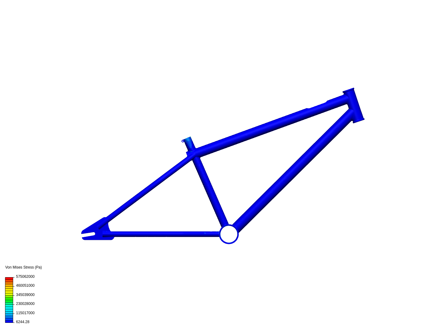 Structural analysis of a bicycle frame image