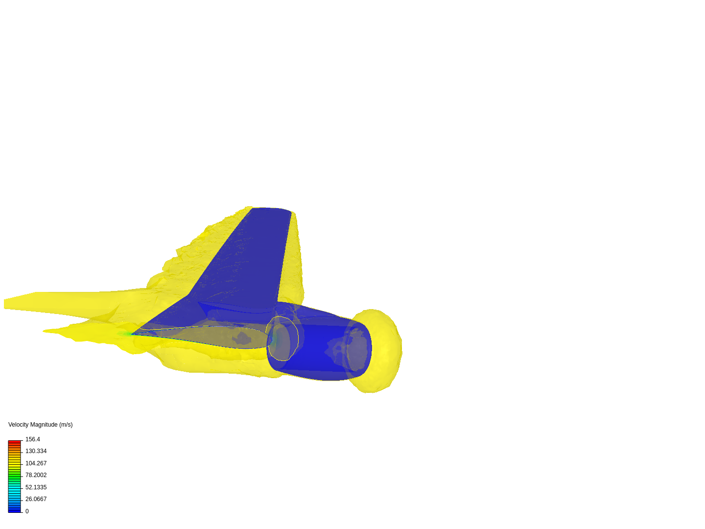 Compressible flow around wing test image