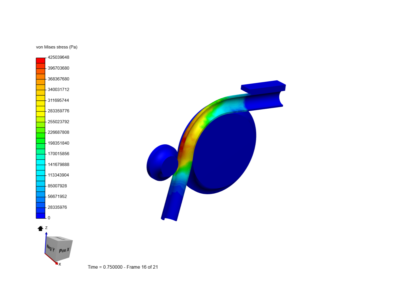 nonlinear_analysis_of_bending_of_an_aluminium_pipe_simulation image