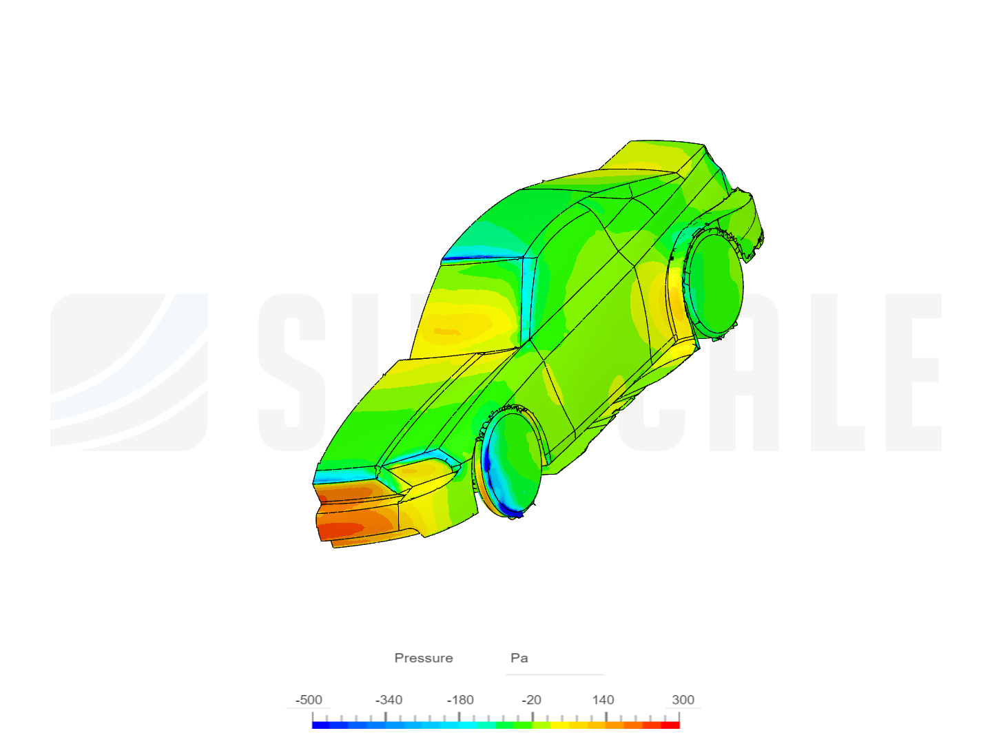 Incompressible CFD simulation over a vehicle image