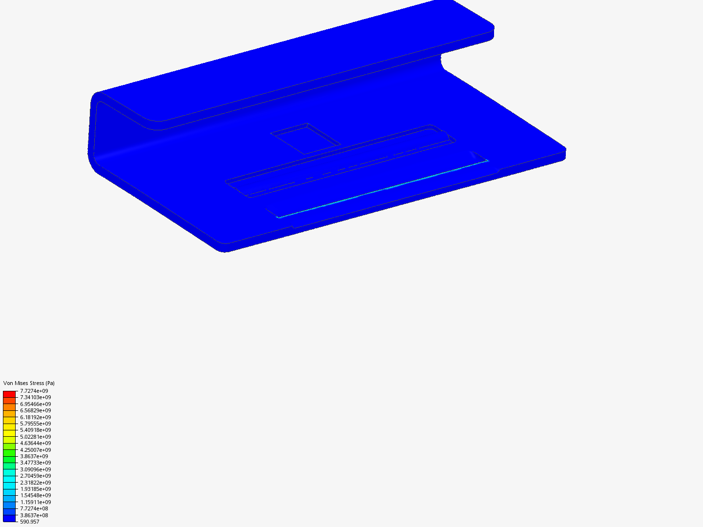 U-shaped sheet metal deflection image