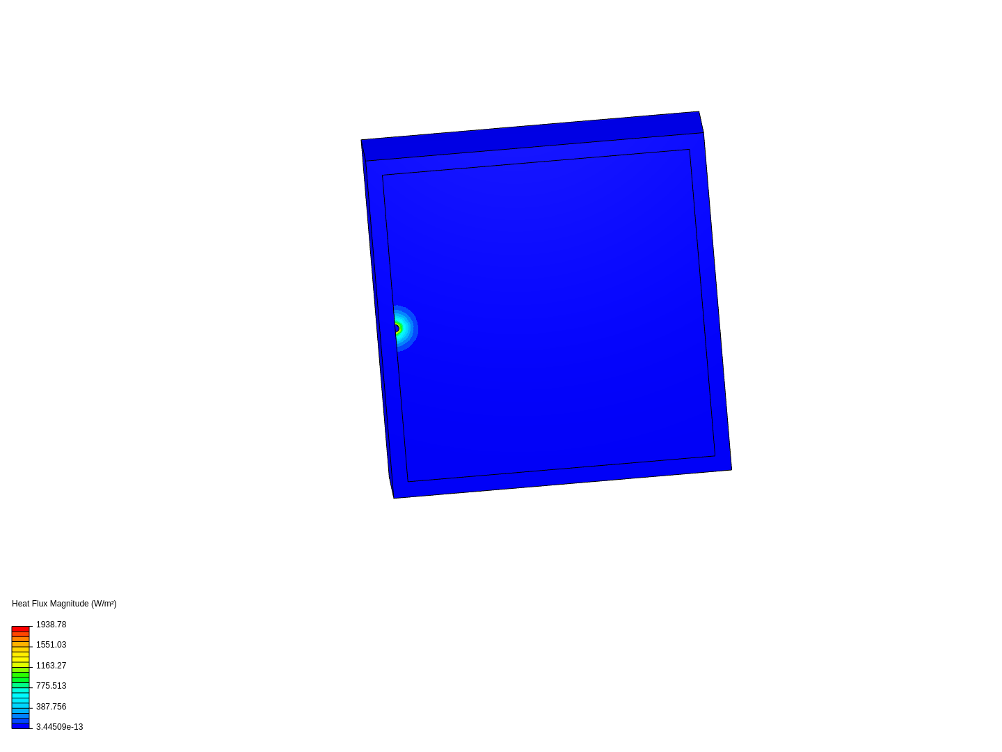 1 x 1 meter concrete box with pipe heat flux image