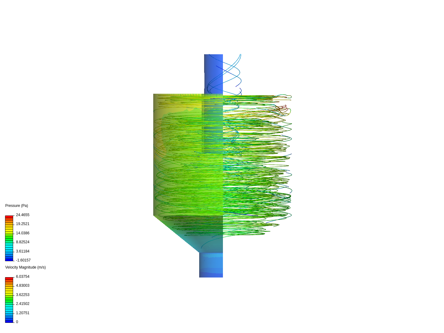 Tutorial - Flow through a cyclone seperator image