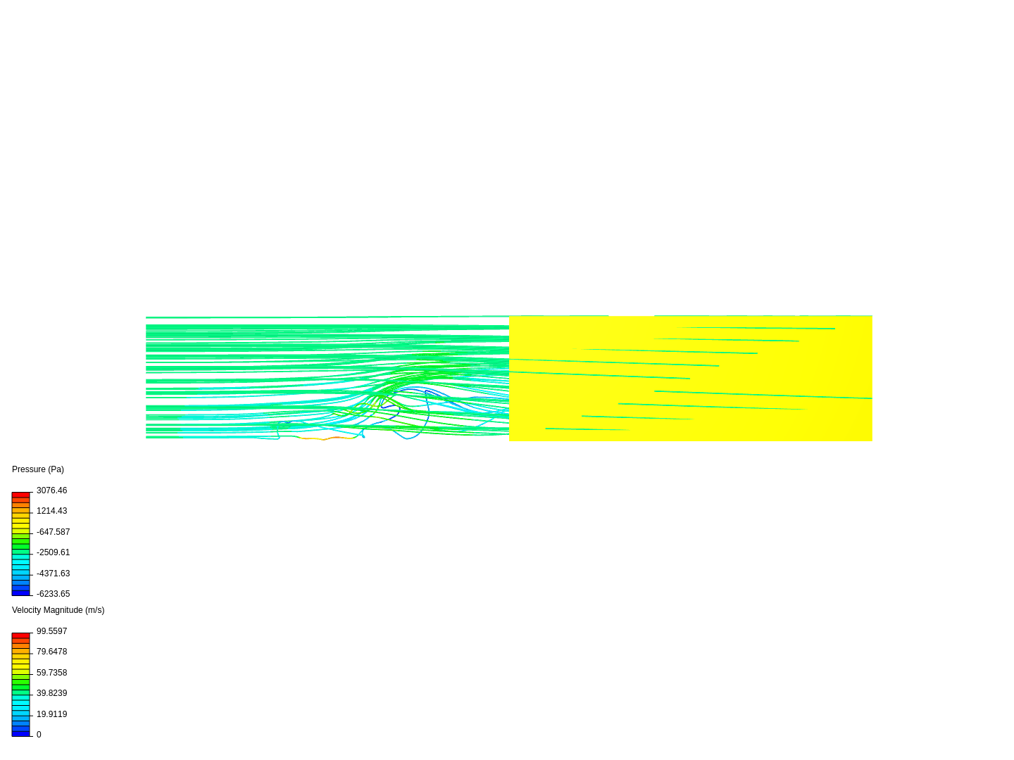 Test 62 Front and rear wheels pontoon sym wheel fariing plus body Venturi connection to sloped body flap 1 35 deg  flap 2 55 deg 20 gap under guides 50mm 3 Dec 3:50 pm image