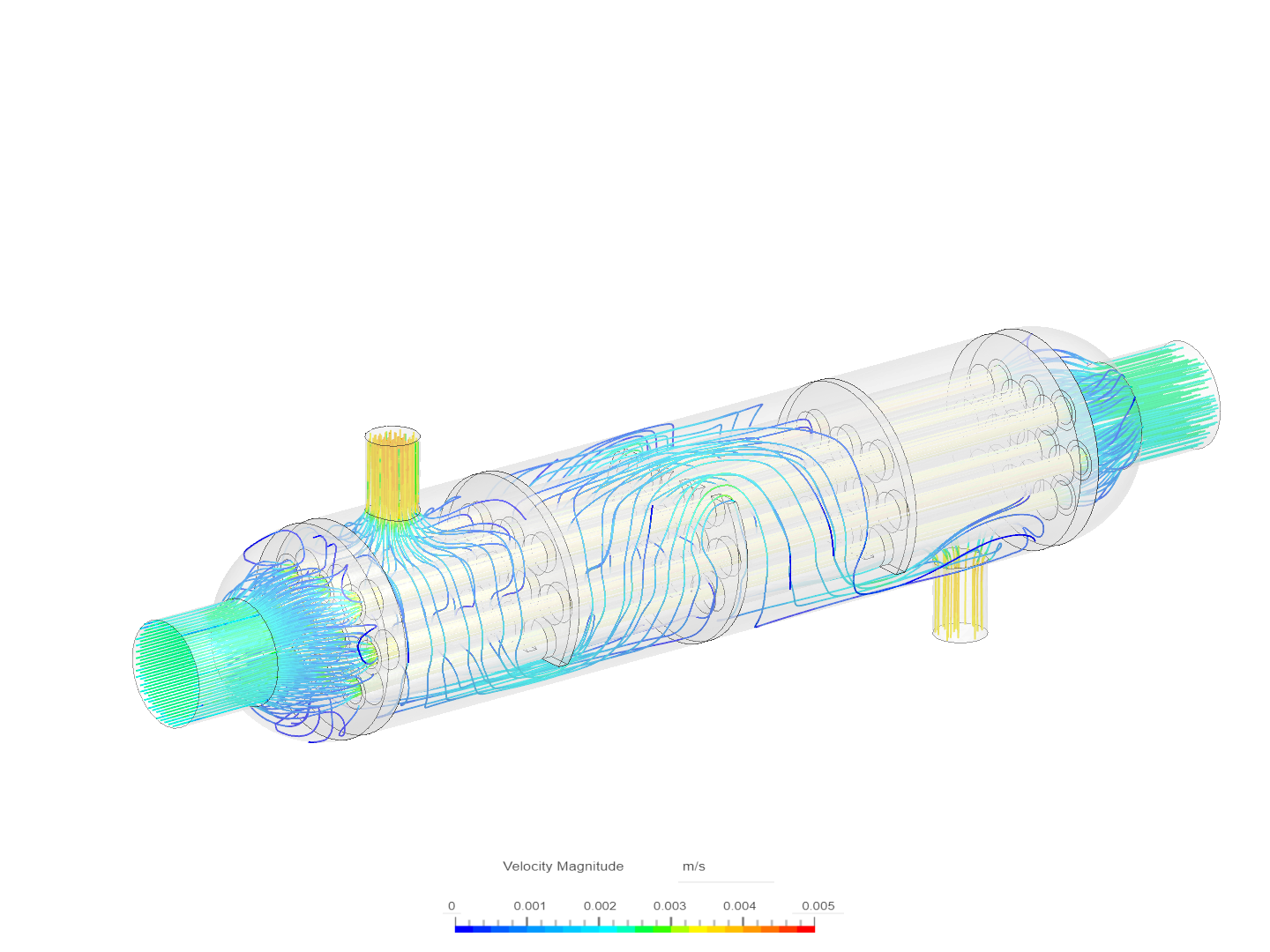 Fluid Flow through a Heat Exchanger with Conjugate Heat Transfer image