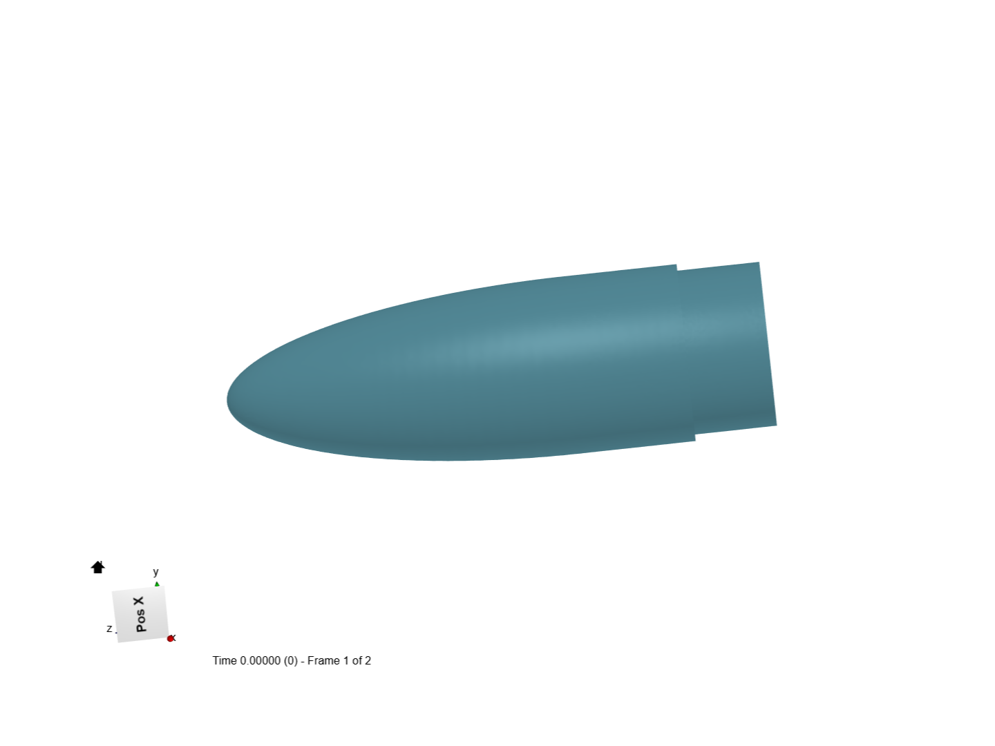 Eliptical nose cone - CFD simulation image