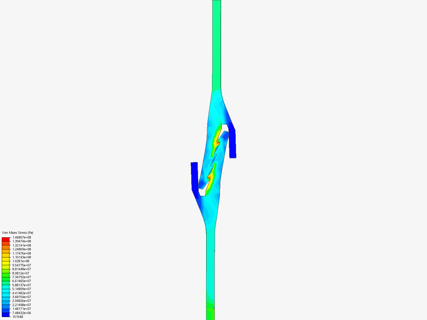 Silencer snap lock stress analysis image