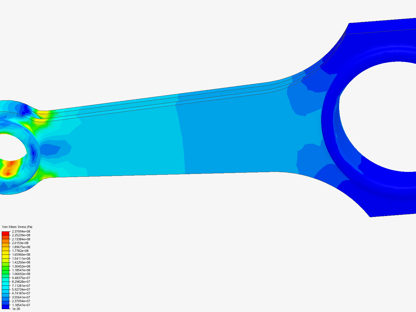 Connecting rod stress analysis image