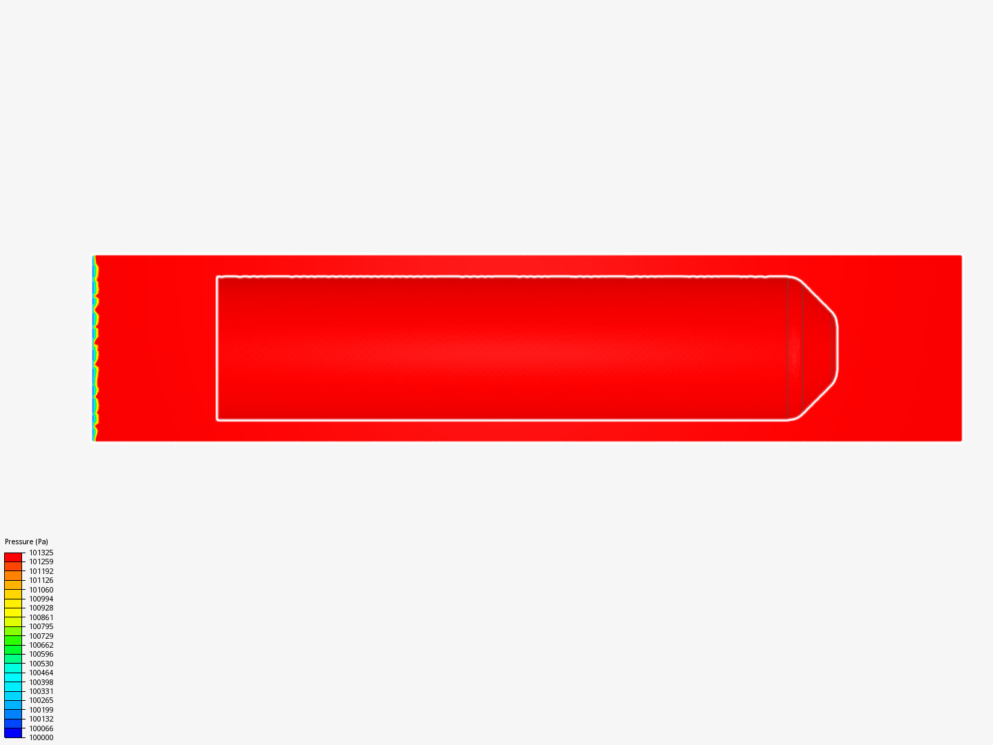 Pressure drop around pod in a tube image