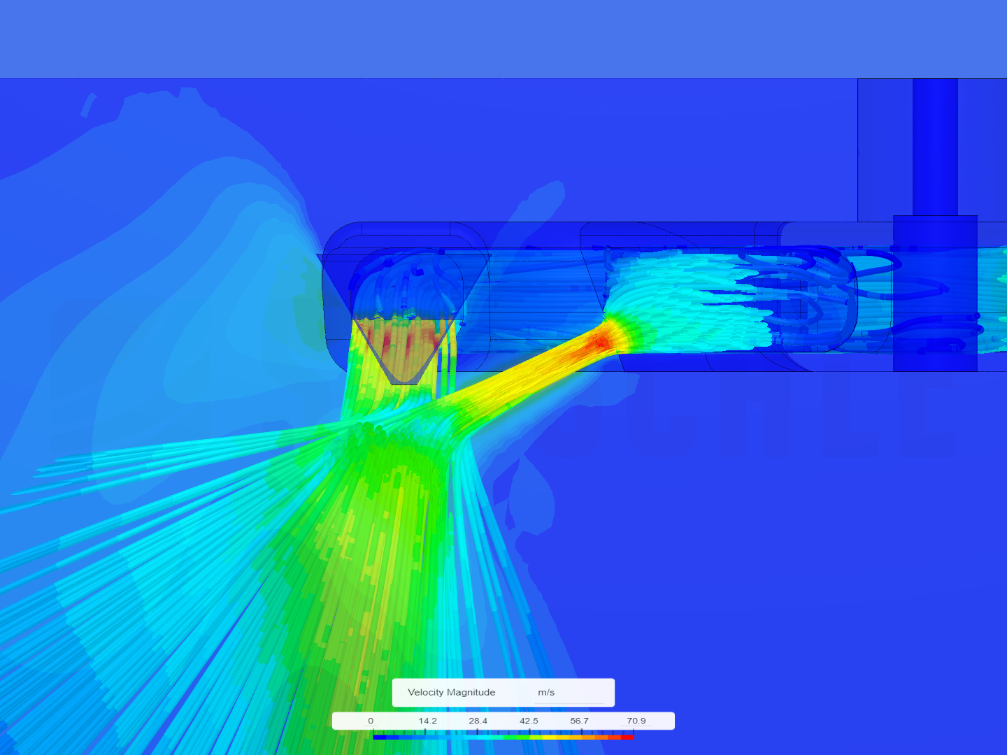 3D printer fan duct CFD image