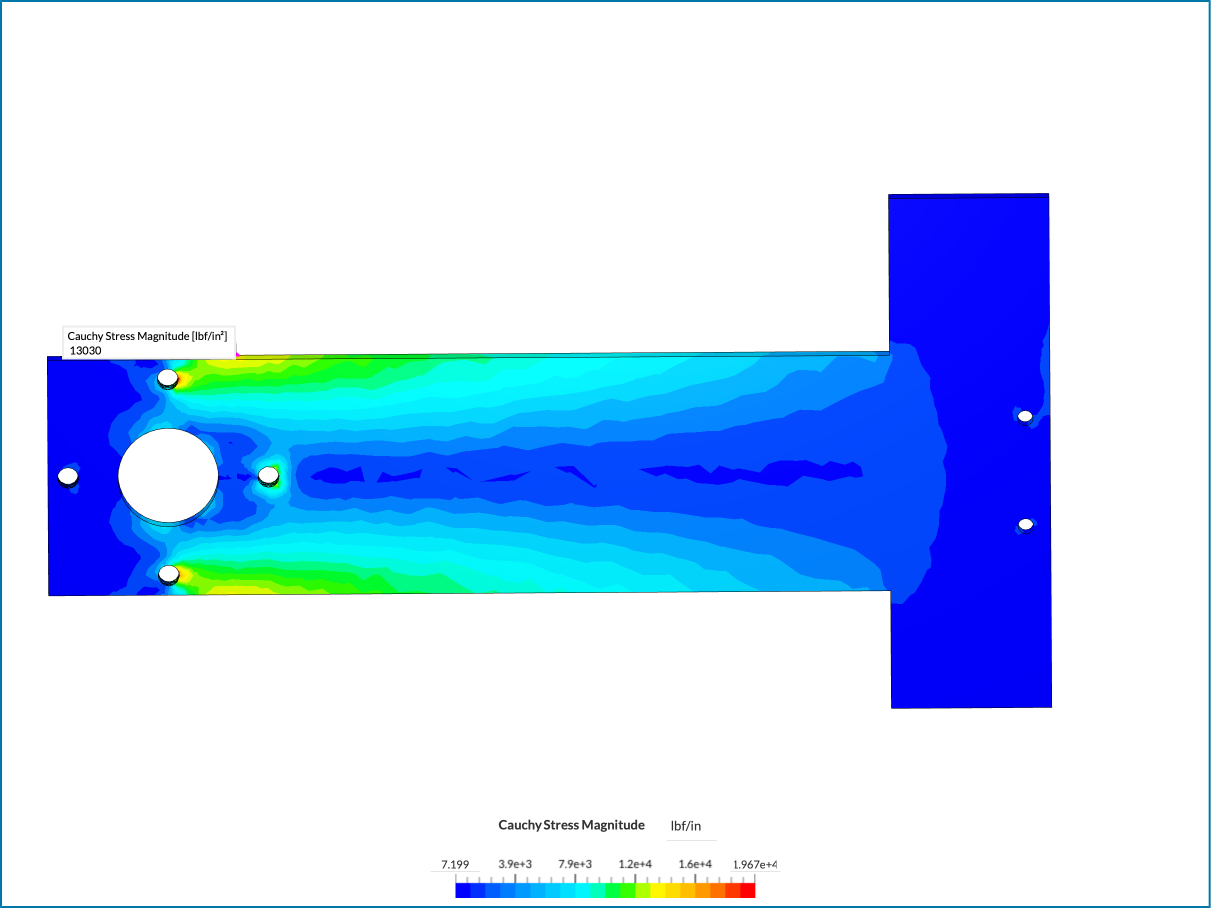 T Arm Initial FEA image