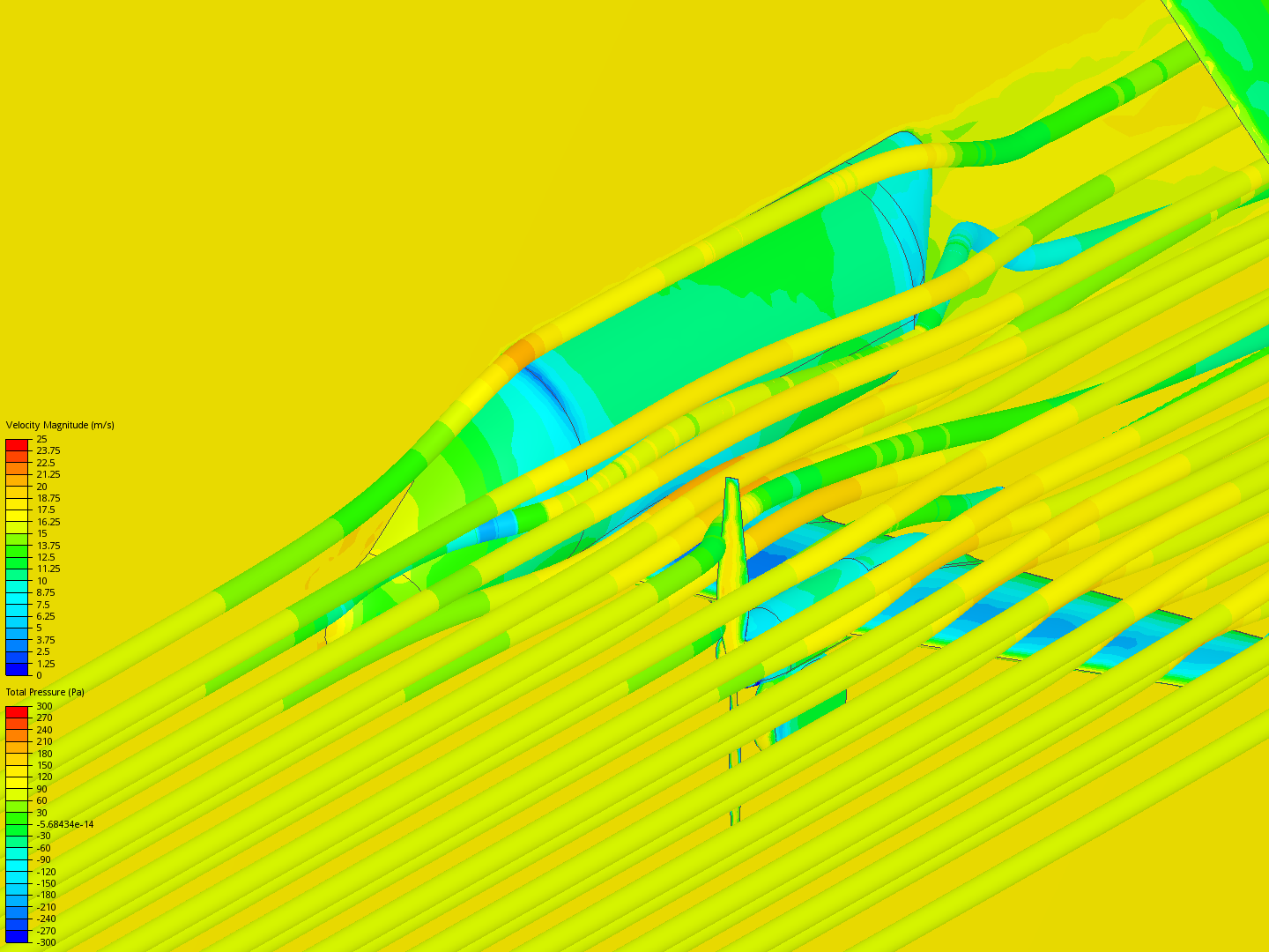 CFD Test Around V-Tail Aircraft image