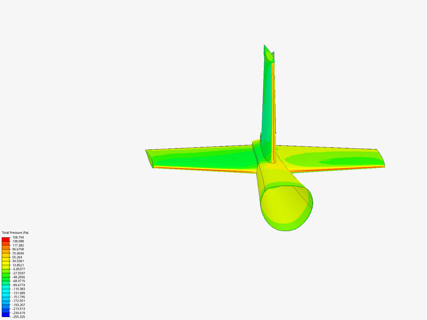 Normal tail simulation 30 deg rudder image