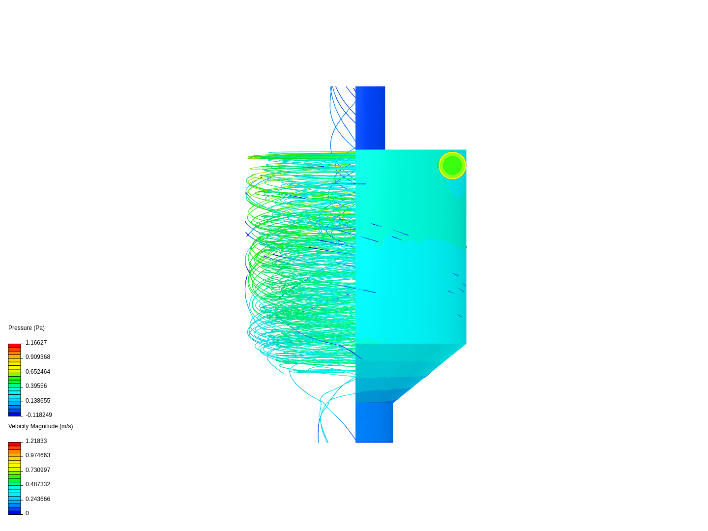 Tutorial - Flow through a cyclone seperator image