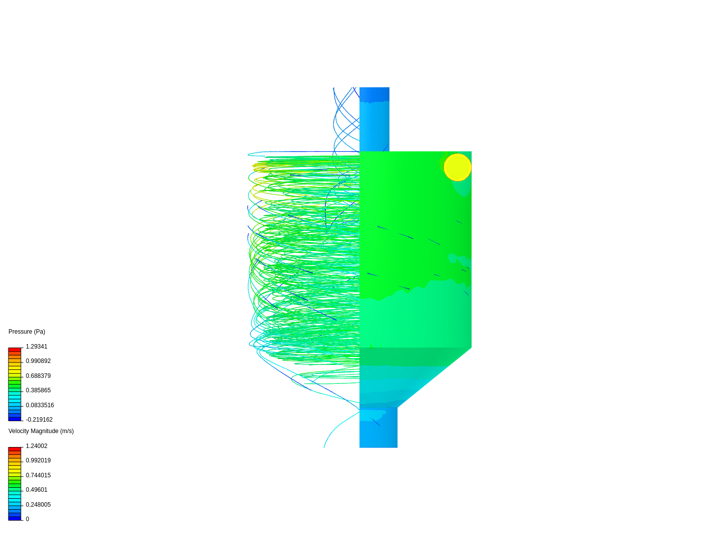 Tutorial - Flow through a cyclone seperator image