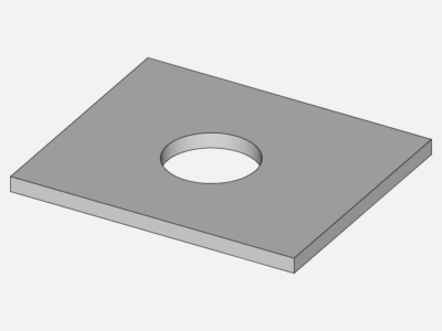 Hole in plate 3D - Stress simulation image