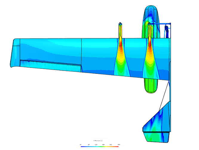 SimScale yPlus Mapping whose average is 80 as determined by the yPlusHistogram program