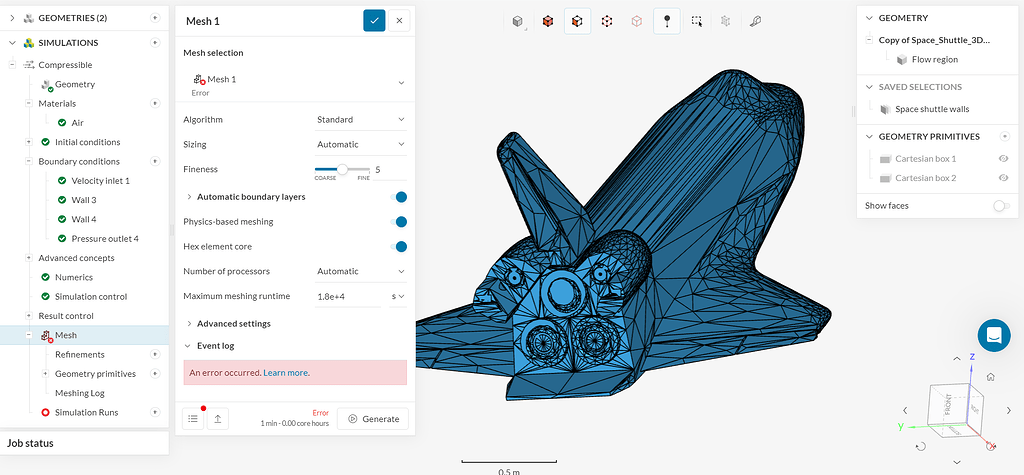 Fatal Error During Mesh Creation - Project Support - Simscale Cae Forum