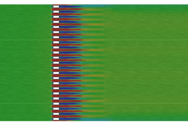 Velocity profile of a typical section of a grille.