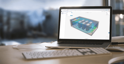 data center cooling design software on a laptop screen