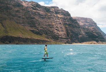 Kai Lenny during one of the island crossing races