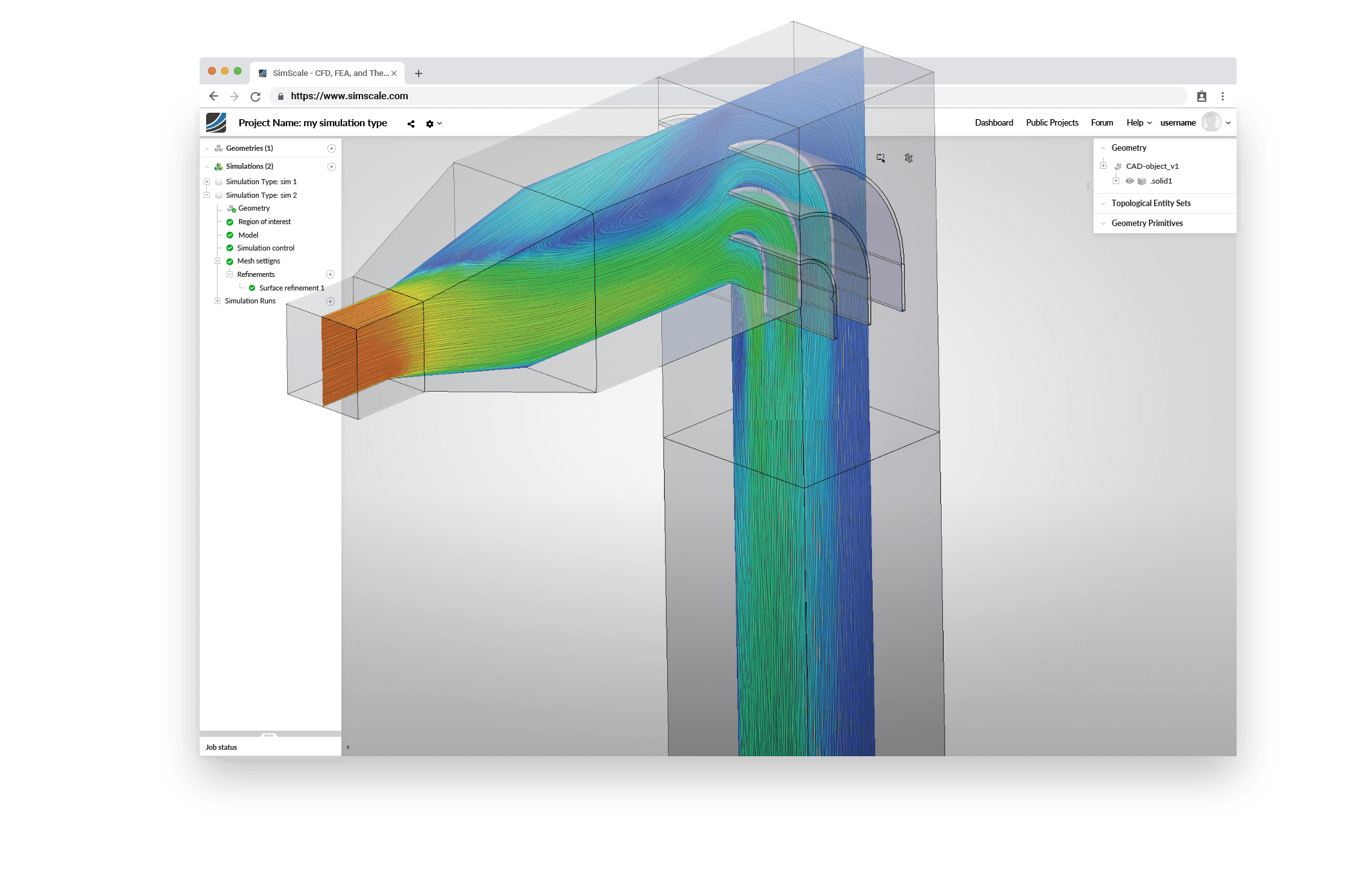 duct design simulation with cloud-based cfd