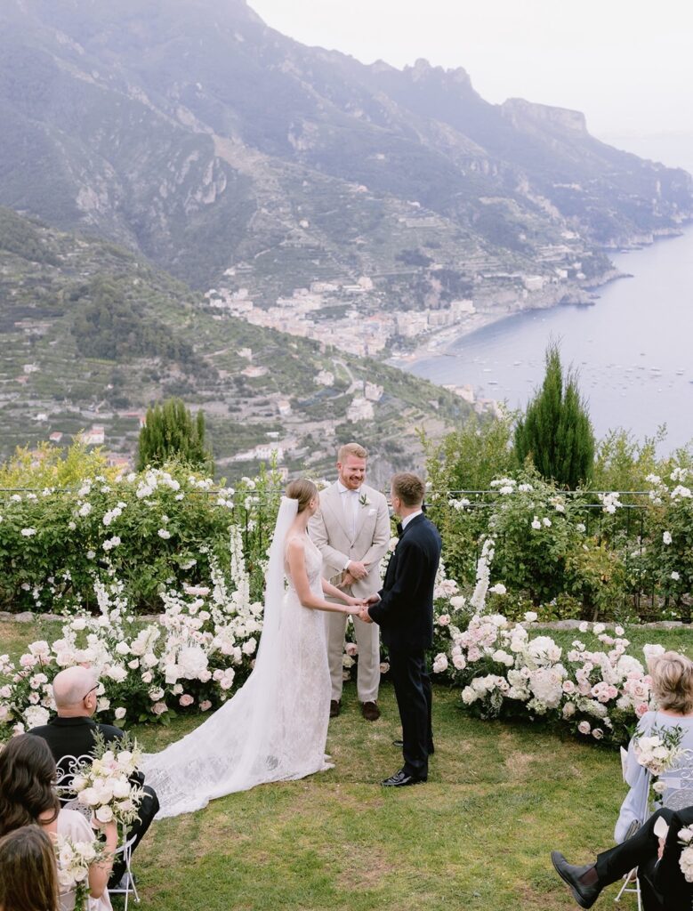 andrew officiating a wedding in Ravello, Italy