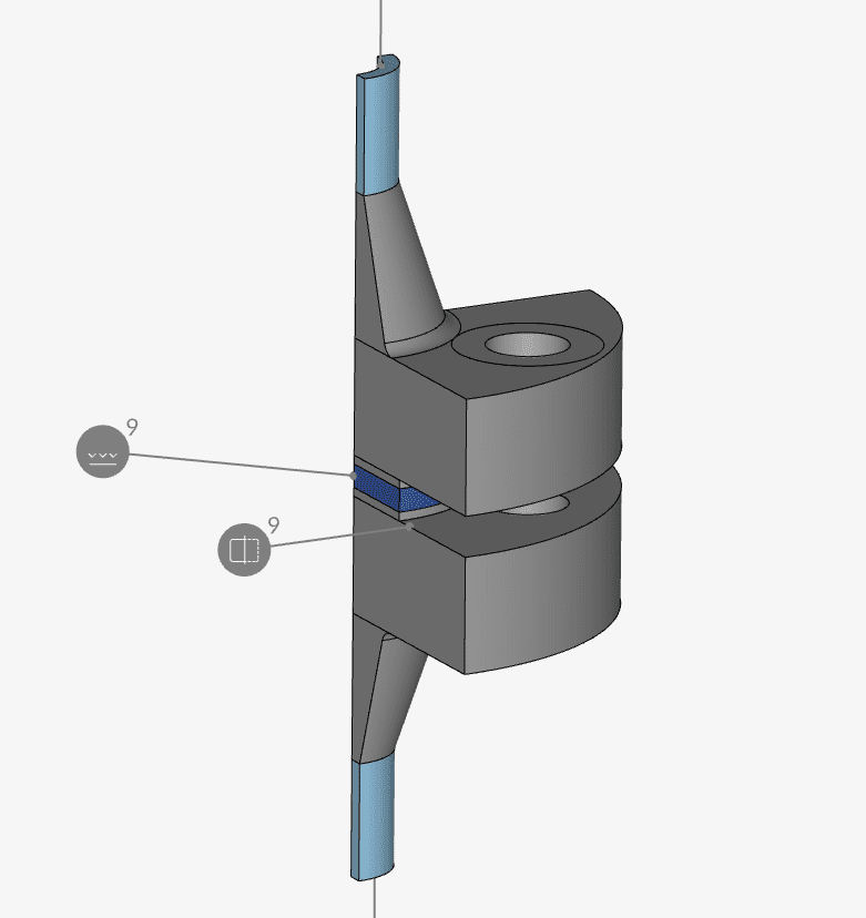 A CAD model showing bolt connector modeling in SimScale