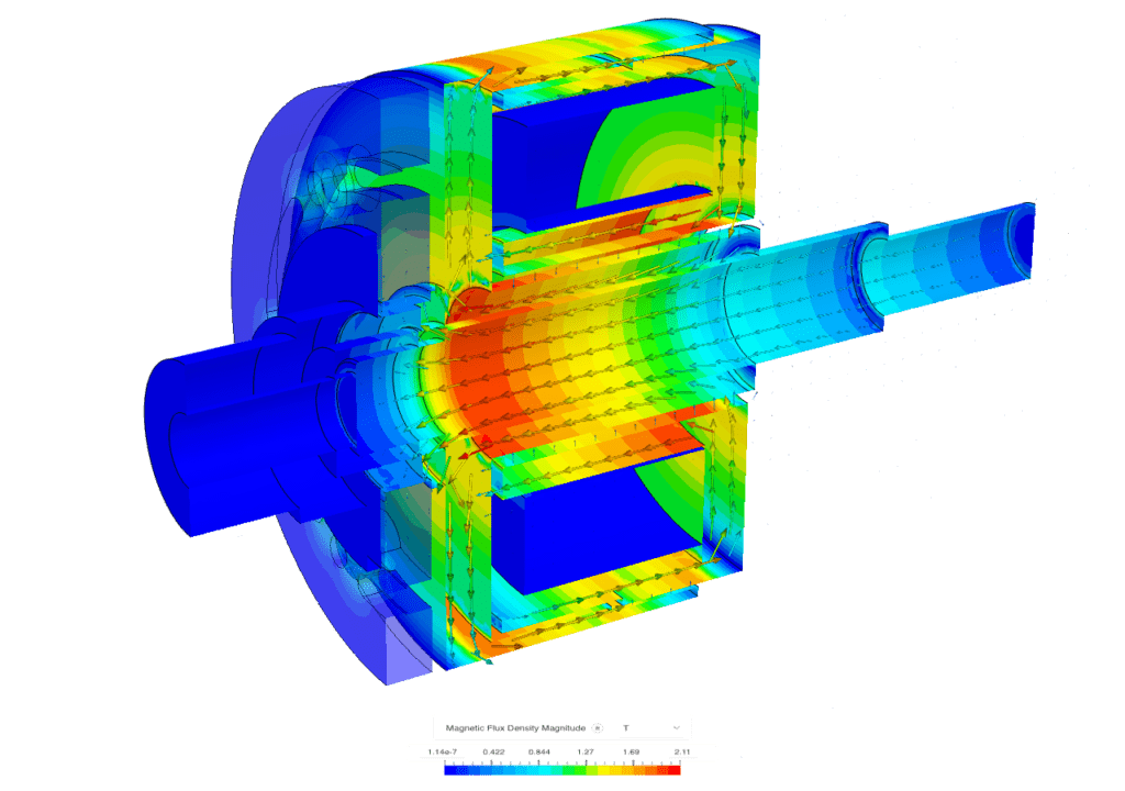 Electromagnetic clutch design analyzed using SimScale EM Simulation (12V)