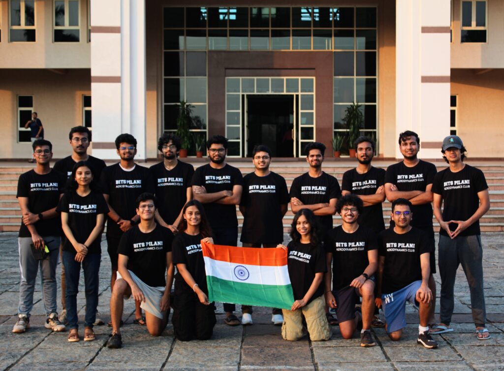 Team Pegasus photo holding the Indian flag