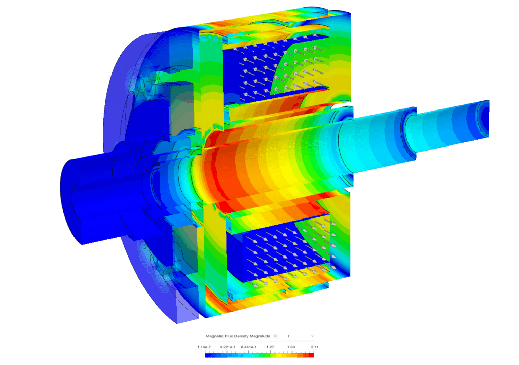 Electromagnetic clutch design analyzed using SimScale EM Simulation