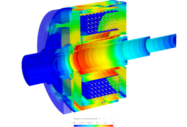 Electromagnetic clutch design analyzed using SimScale EM Simulation