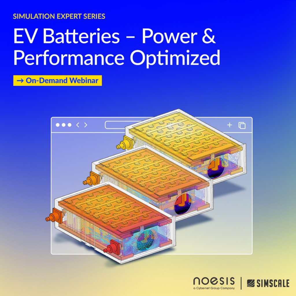 On-demand webinar poster on the topic of EV batteries - power and performance optimized