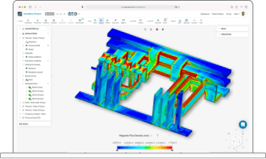 electromagnetic simulation on a SimScale workbench in a web browser